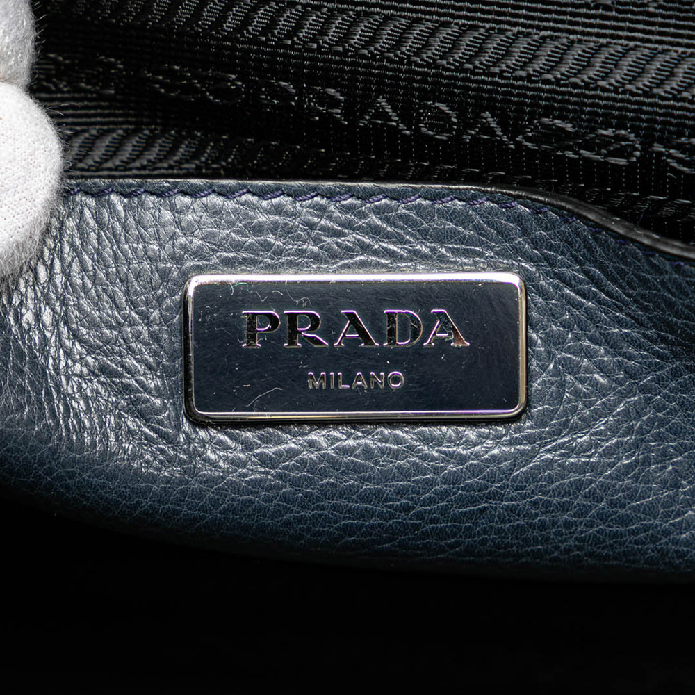 Pre-Loved Prada Glace Calf Twin Pocket Double Handle Satchel - Picture 5 of 12
